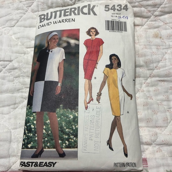 Butterick David Warren Dress Pattern 5434 - 12/14/16 cut to 16 - Picture 7 of 7